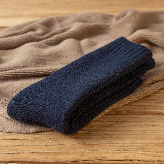 Herren Wollmischsocken Dehnbare Verdickte Freizeitsocken mit Elastischen Bündchen Warme Winterstiefelsocken für Arbeit Wandern Tägliche Erledigungen