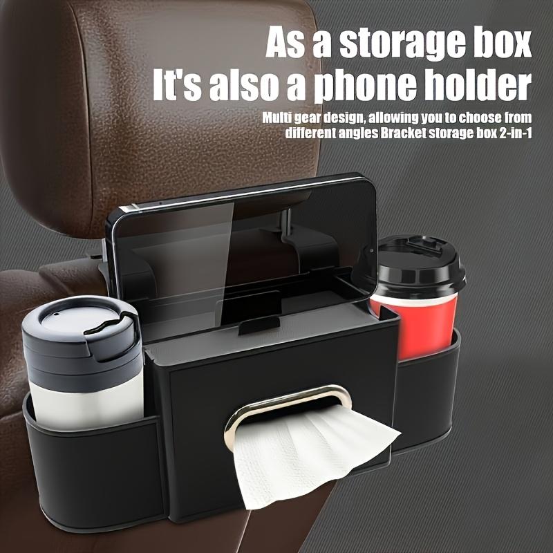 1pc Car Rear Seat Hanging Storage Box, Car Headrest Rear Seat Storage Box, Instrument Panel Armrest Box Seat Back Tissue Storage Box