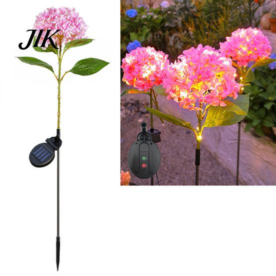 Solar Powered Patio Decor Fairy Hydrangea Lights, Garden Stake Waterproof LED Flower Light, Twinkling Tree Lights Outdoor Colorful Lamp for