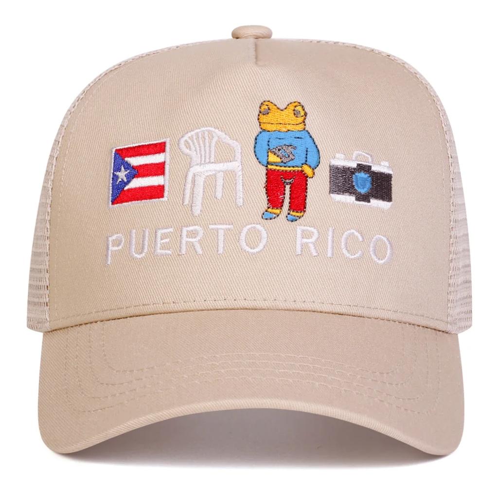 Unisex PUERTO RICO Letter Embroidery Baseball Net Caps Spring and Summer Outdoor Adjustable Casual Hats Sunscreen Hat Sports Cap