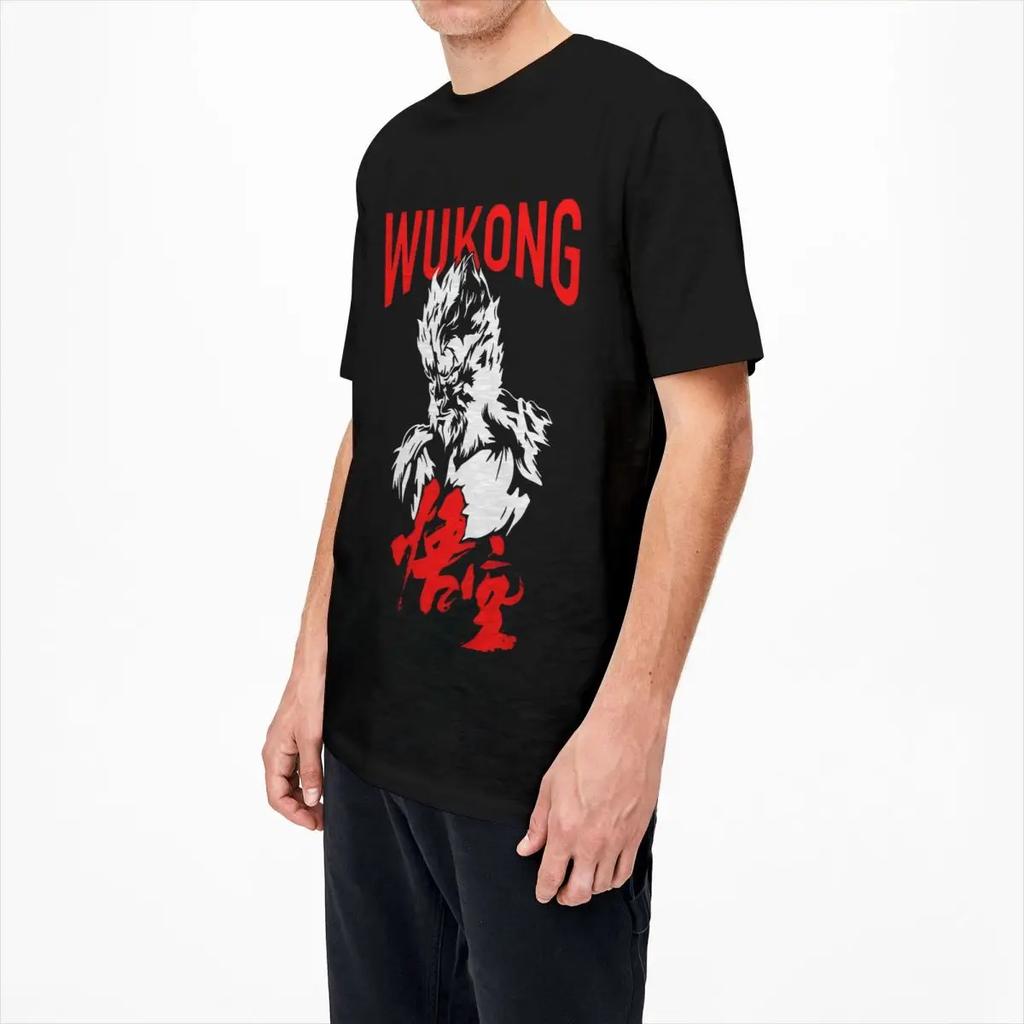 Vintage T-Shirt Black Myth Wukong Game 2024 Cotton T Shirts Trendy Cool Tee Shirt for Male Summer Y2K Basic Short Sleeve Clothes