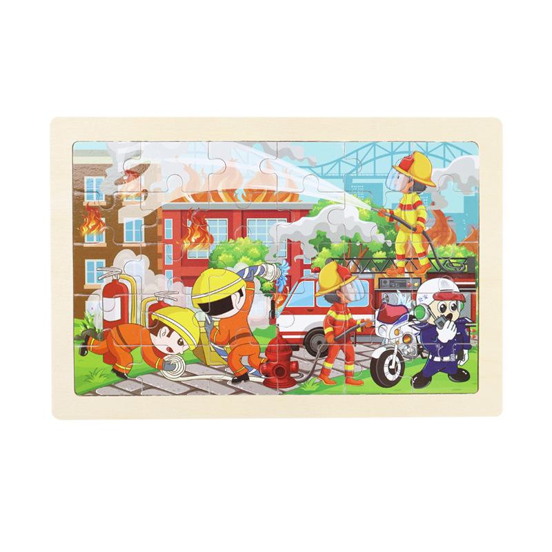Wooden Animal Cartoon Jigsaw Puzzle Board - 30, 60, 98, 120-piece Toy for Early Childhood Education