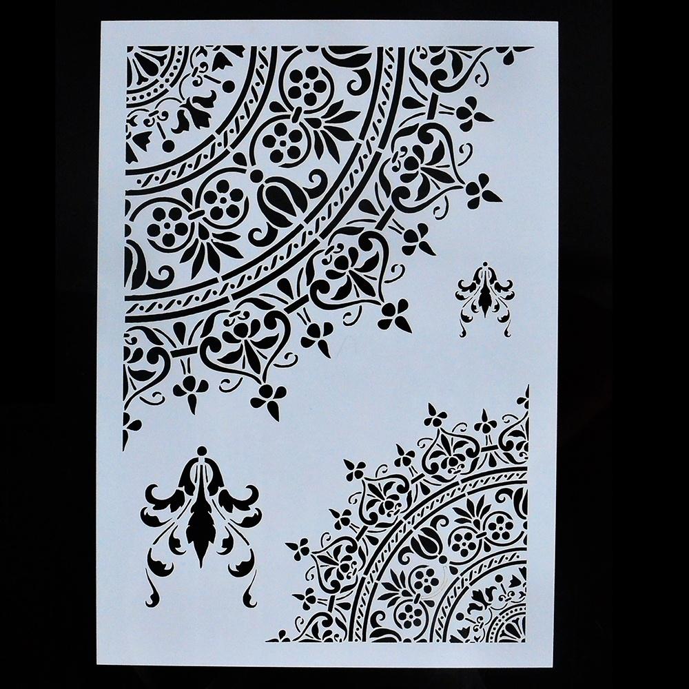 Plantillas de Mandala en capas para manualidades, tamaño A4, A3, A2, para pintura de paredes, álbum de recortes estampado