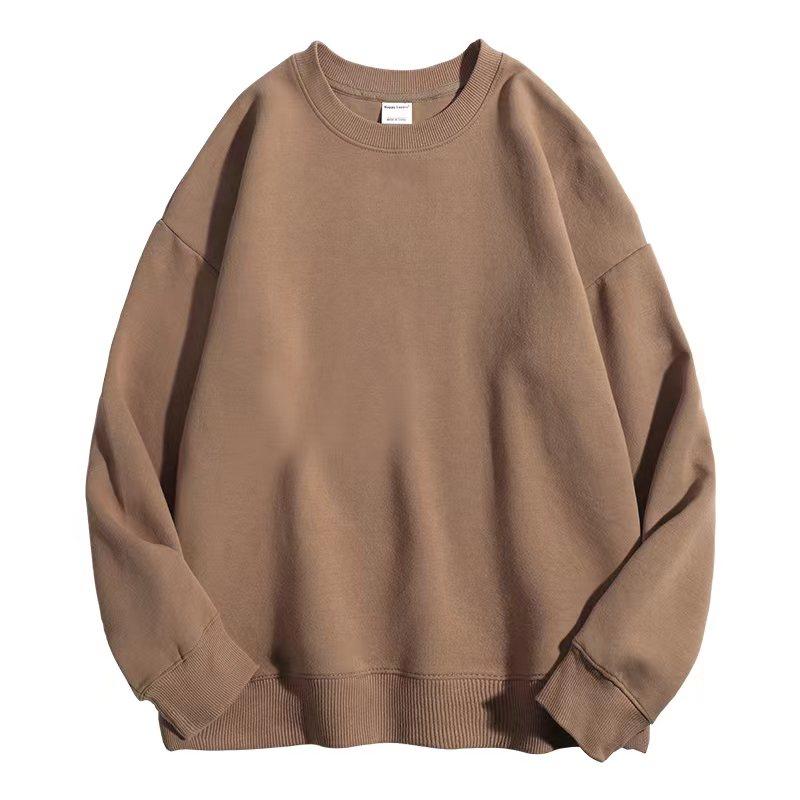 Unisex Streetwear Sweatshirts Autumn&Spring O-neck Pullover Double-sided Cotton Long Sleeve Outerwear