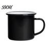 Durable Steel Water Cup Enamel Coffee Mug with Handle, Retro Style Cup, Smooth Lead Free Drinking Vessel Surface Portable for Hot Tea And Milk Outdoor