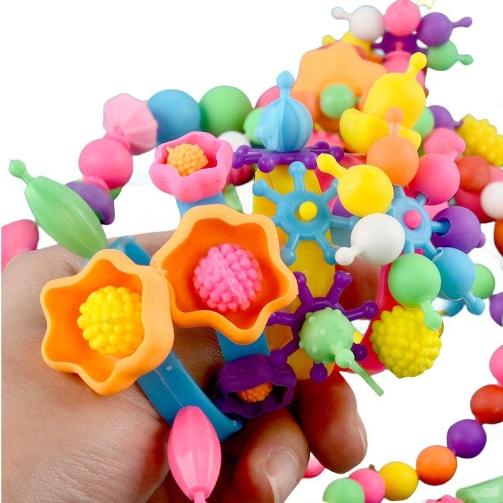 Colorful Snap Beads No String Required DIY Bead Set New Children's Beading Toy for Girls