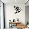 Black Metal Flying Dove Wall Sculpture Elegant Iron Dove Art Intricate Peace Bird Symbol Home Office Decor Wedding Christmas Valentine Gift Hanging