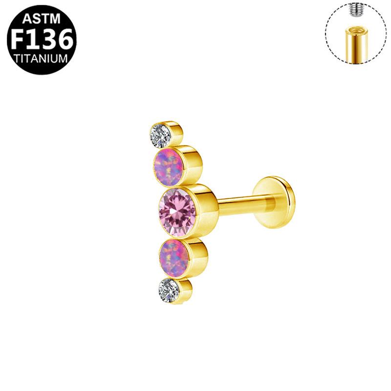 Titanium G23 Internal Thread T-shaped Lip & Ear Cartilage Stud