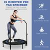 40 Zoll faltbares Mini-Fitness-Trampolin, mit verstellbarem Schaumstoffgriff, Blau
