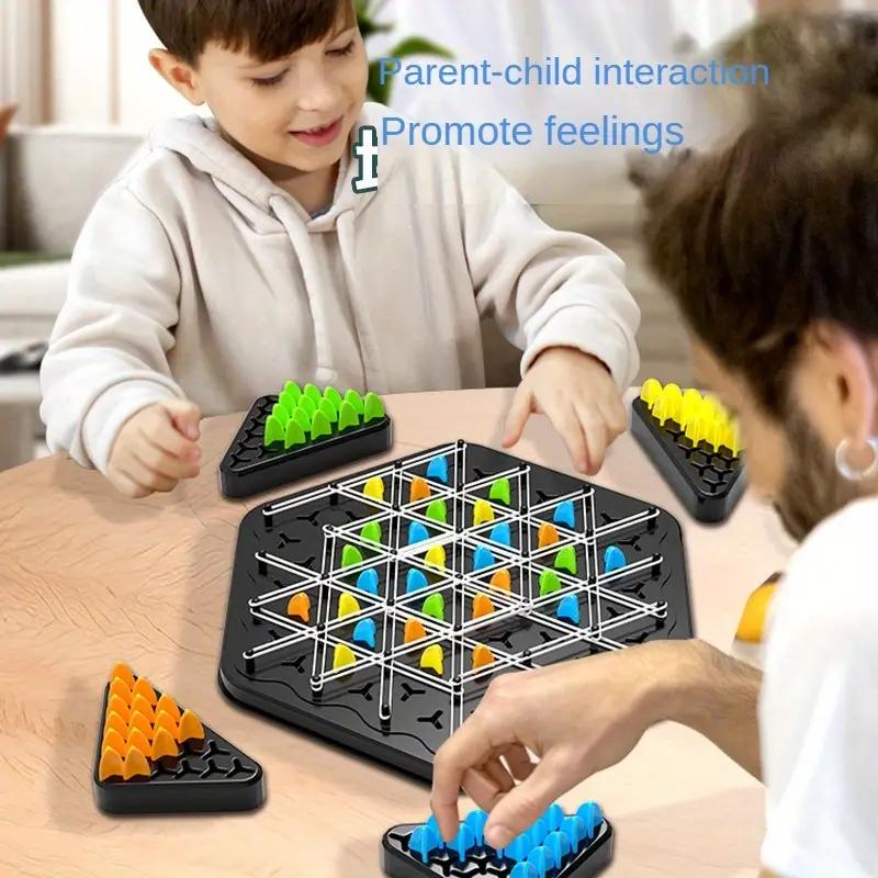 Noul lanț de geometrie Puzzle de șah Triunghi Sah Joc de birou Antrenament banda de cauciuc Exercițiu de interacțiune în familie Jucării de gândire Cadouri