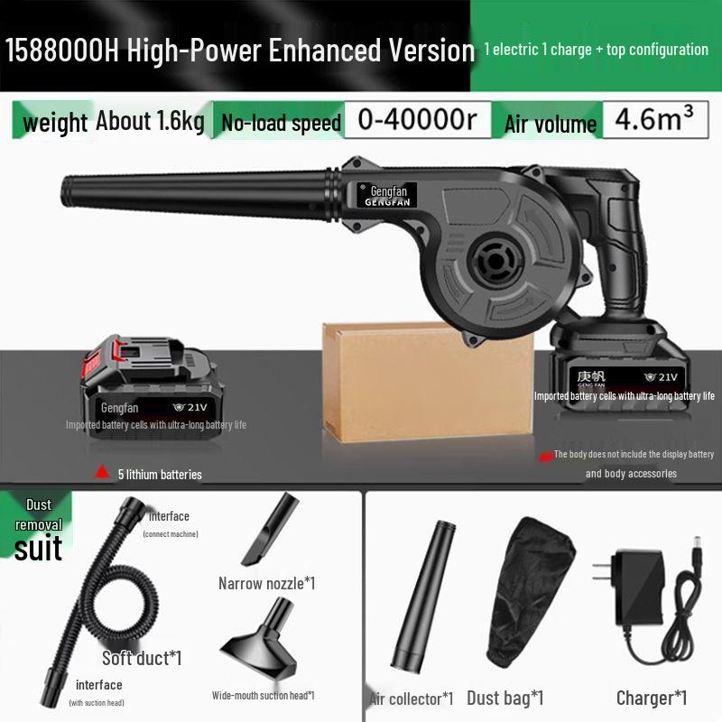 Rechargeable German-style High-Power Blower: Hair Dryer, Dust Cleaner & Fire Starter