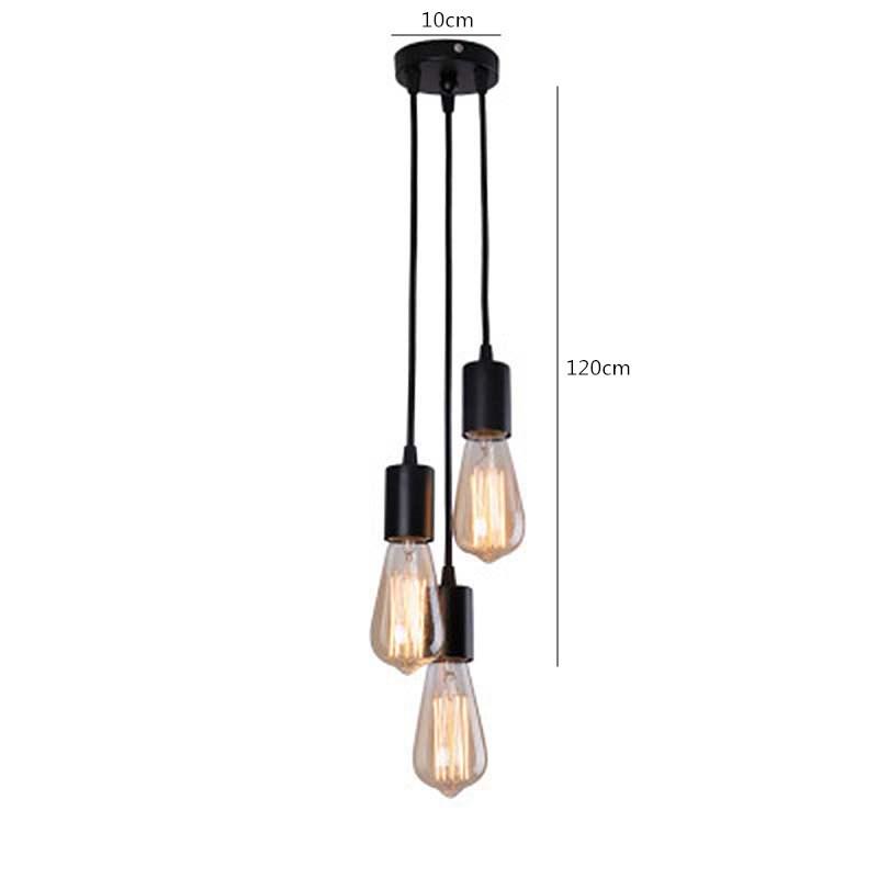 Simple Modern Three-Head Retro Pendant Lamp for Living Room, Bedroom, Kitchen, or Bedside