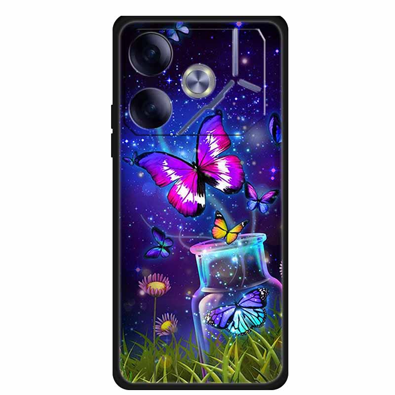 For Tecno Pova 6 Phone Case 6.78" Animal Black Silicone Soft Back Cover Cases For Tecno Pova 6 Case Pova6 Coque Funda Shockproof