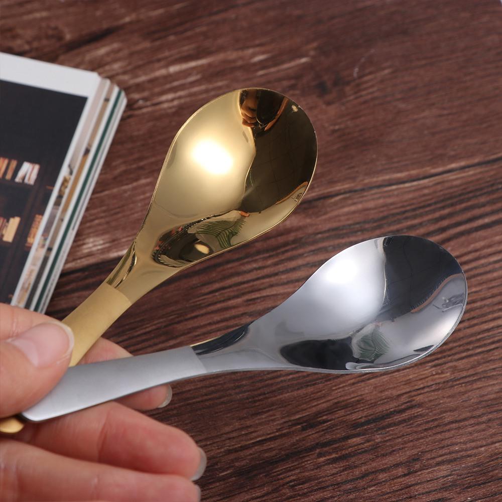 Gold Silver Soup Spoons Polished Stainless Steel Spoon Pot Spoon   Rice