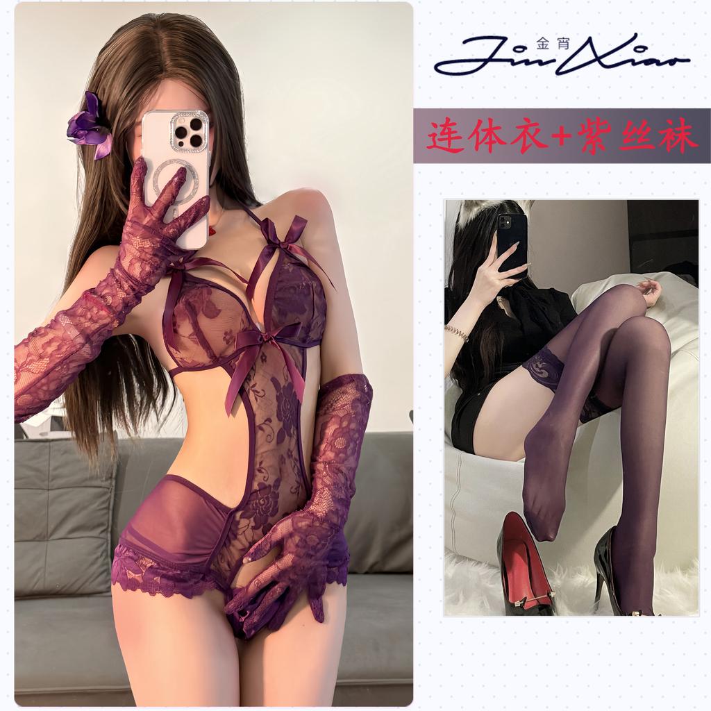 Sexy lingerie sexy no-take lace onesie bed passion shame uniform seduction outfit open crotch