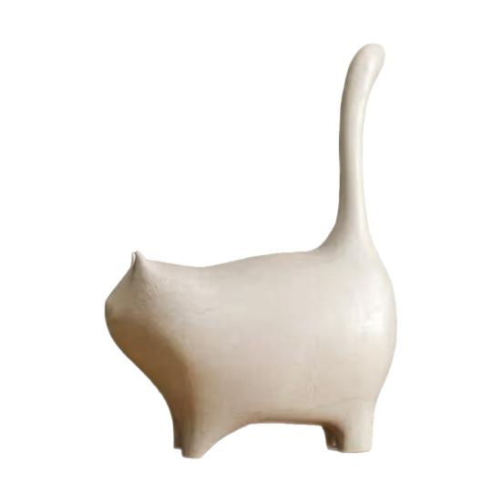 

3D-Printed Cat Ornament Matte Texture Minimalist Cat Decoration for Living Room Study Office Café Desktop Gift for Cat Lovers белый