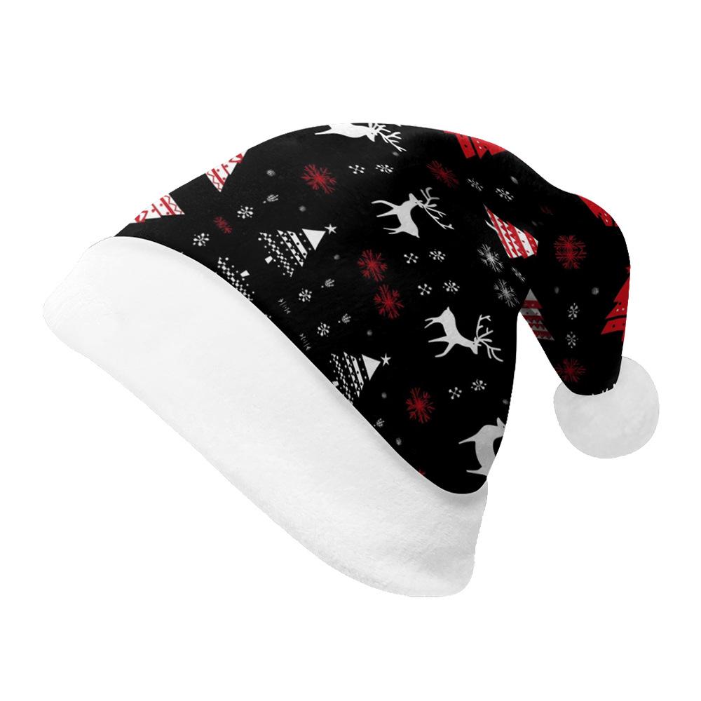 2024 New Double-Sided Plush Velvet Christmas Hat for Adults & Children - Customizable Design