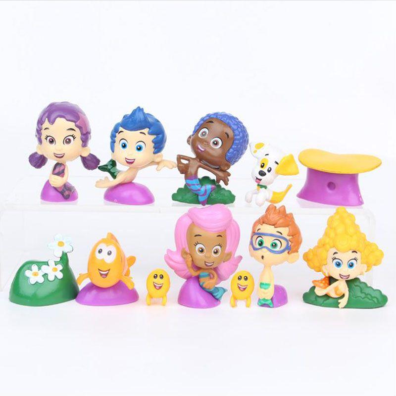 Bubble 12pcs Figure Guppies Toy Cake Topper Gil Molly Nonny Deema Oona Goby Toys