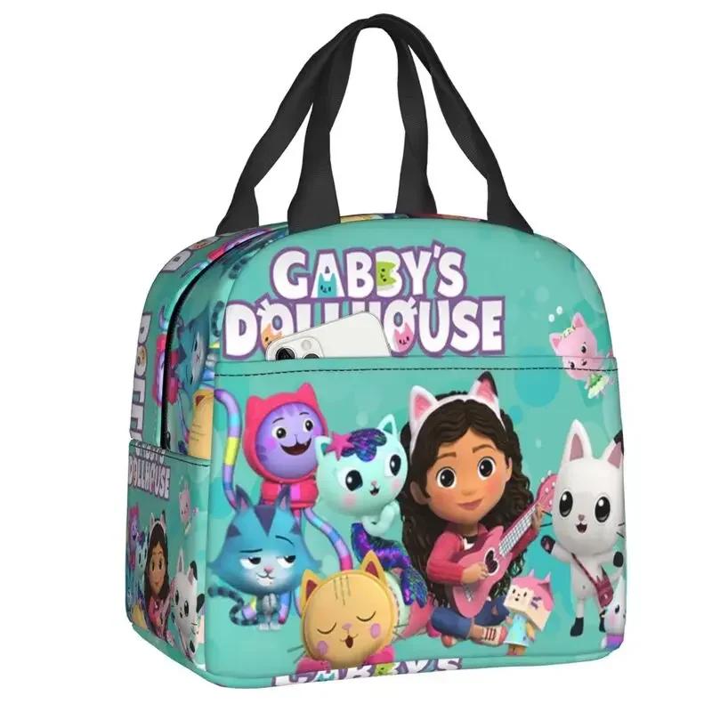 Gabbys Dollhouse Insulated Lunch Tote Bag for Women Mercat Cat Portable Thermal Cooler Bento Box School