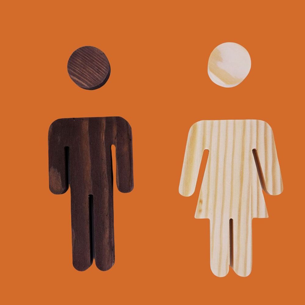 2pcs/se Antique WC Door Sign Plate Solid Wood Men's And Women's Toilet Sign  Washroom