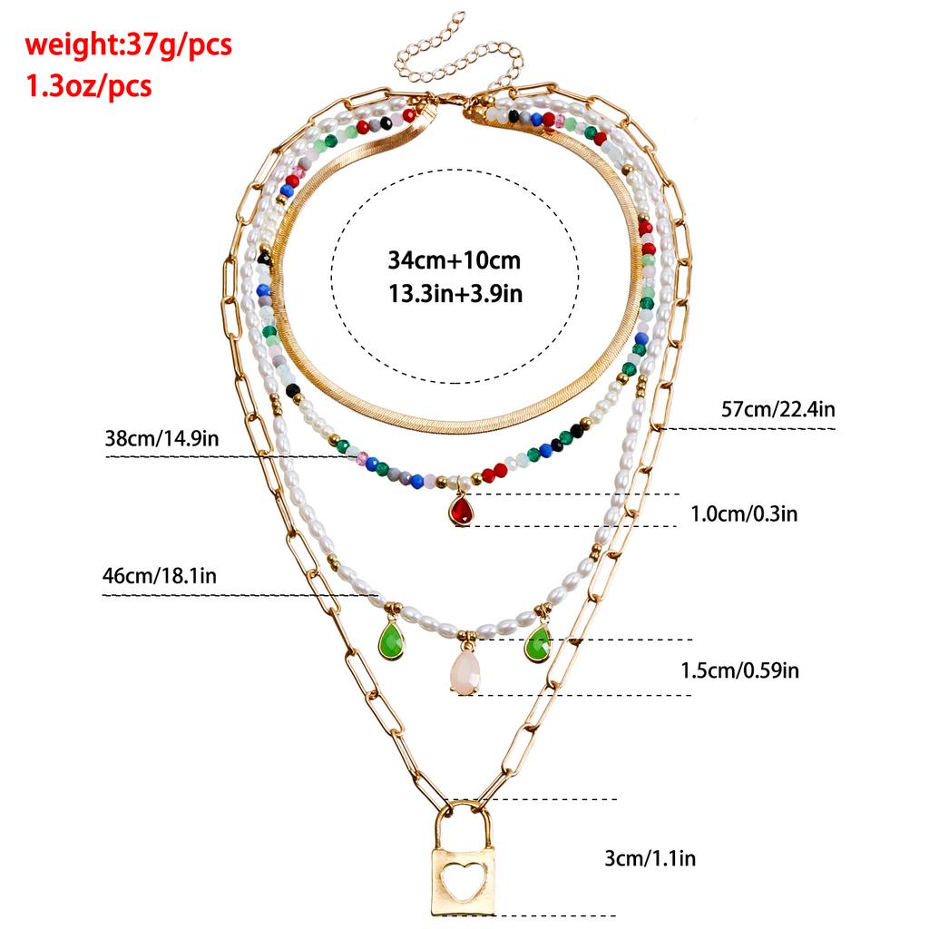 Bohemian Multi-layered Beaded Necklace Colorful Boho Beaded Necklace for Women Ethnic Jewelry Accessories