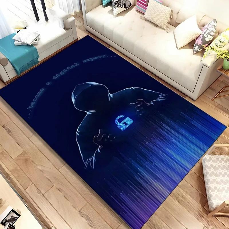 Gamer Theme Print Small Rug Controller Console Pattern Carpet for Gaming Room Decor Bedroom Hallway Balcony Entrance Doormat
