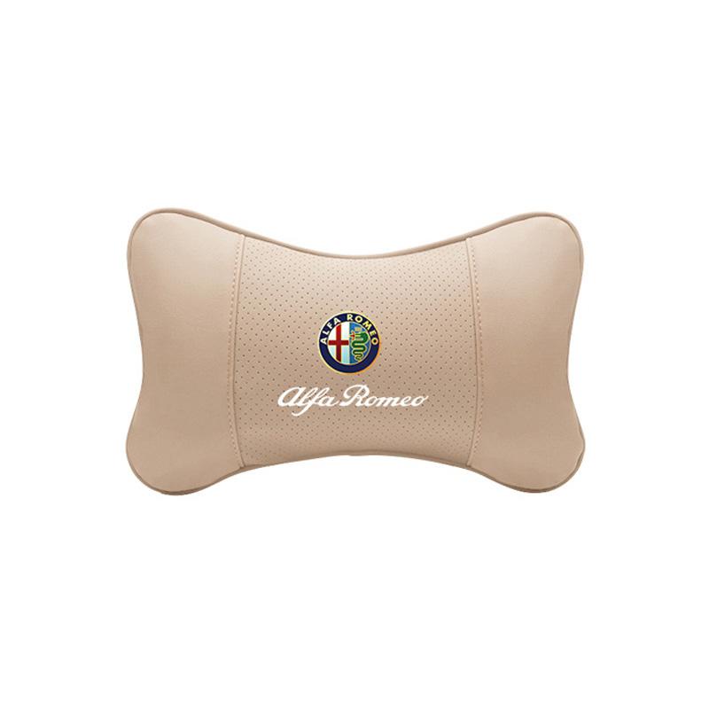 

Alfa Romeo Car Seat Head Support Suede Memory Cotton Neck Pillow Interior Accessories For Spider 4C 159 Giulia Giulietta Tonale бежевый