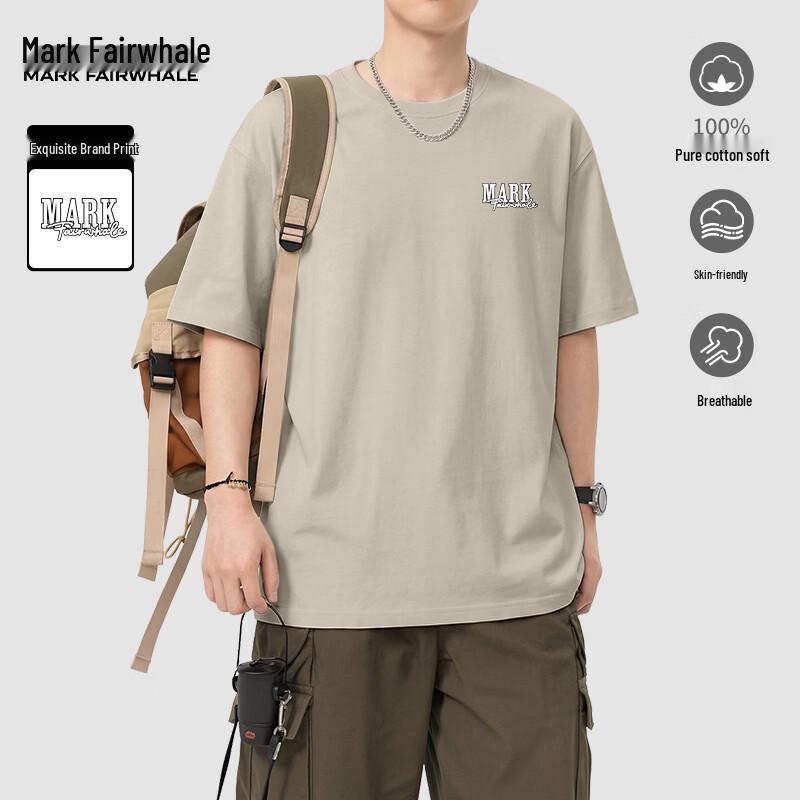 Mark Fairwhale Men's Summer Loose-Fit Cotton T-Shirt