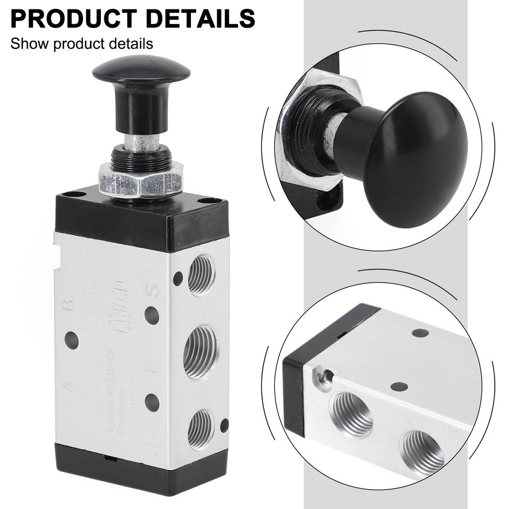 3R210-06 3R210-08 4R210-08 2 Way 3 Ports 5 Position Push And Pull Pneumatic Control Switch Reversing Manual Valve 110*30*20mm