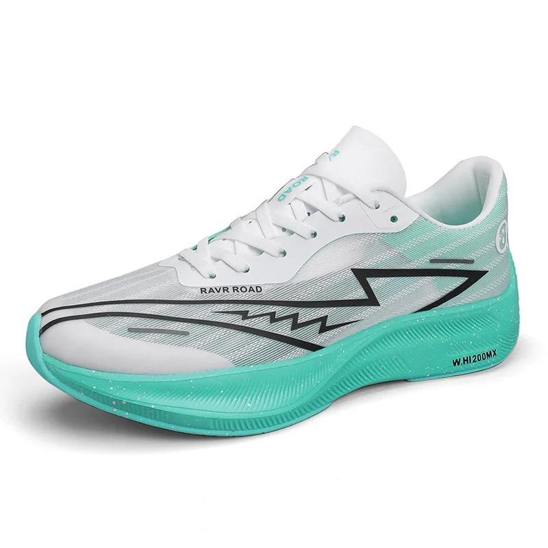 Fashion Men Sneakers Full Palm Carbon Plate Running Shoes Women Lightweight Tennis Shoes Marathon Racing Shock-absorbing Training Shoes