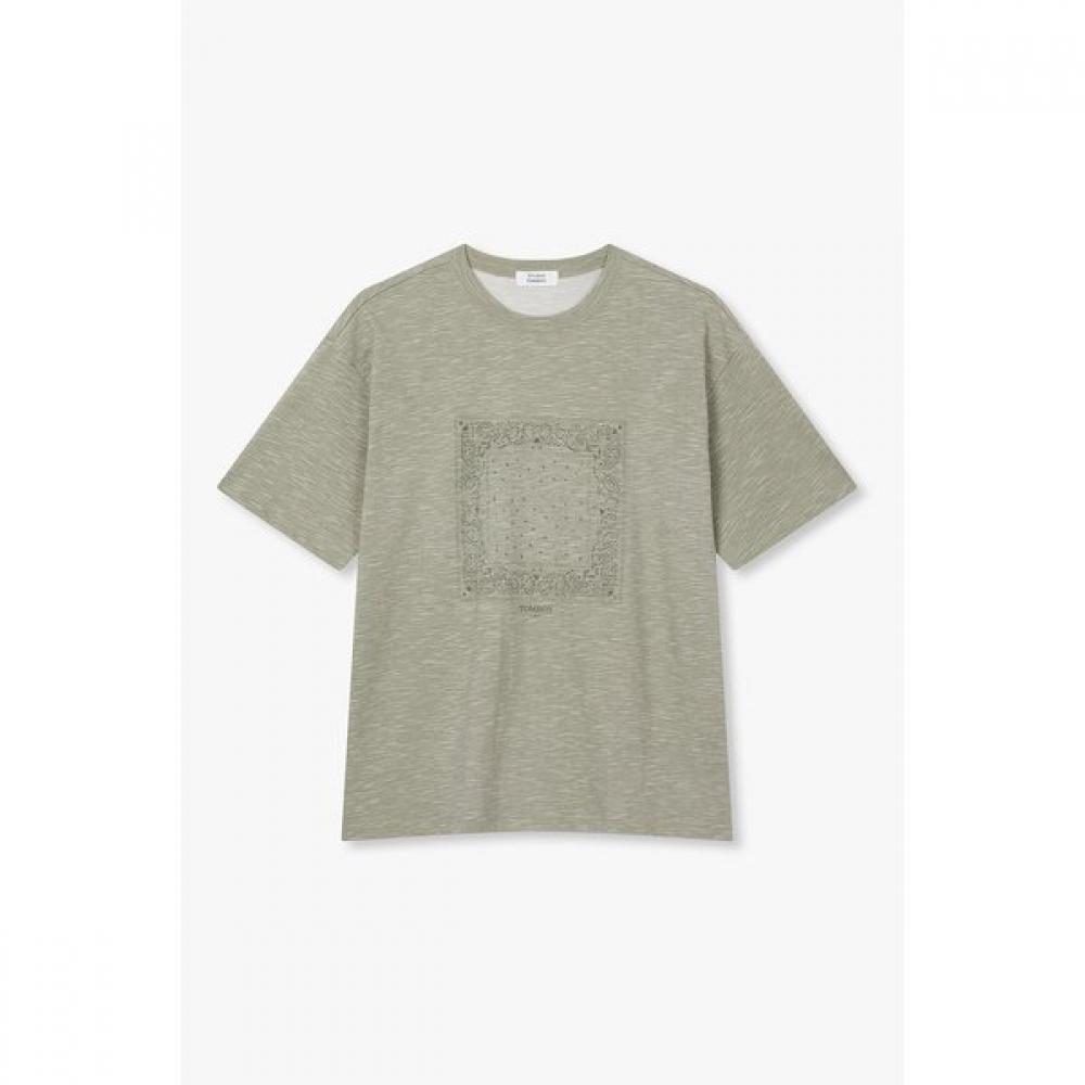 STudio Tomboy Bandana PrinT Slub ShorT Sleeve T shirT 91m6222321 Khaki/M