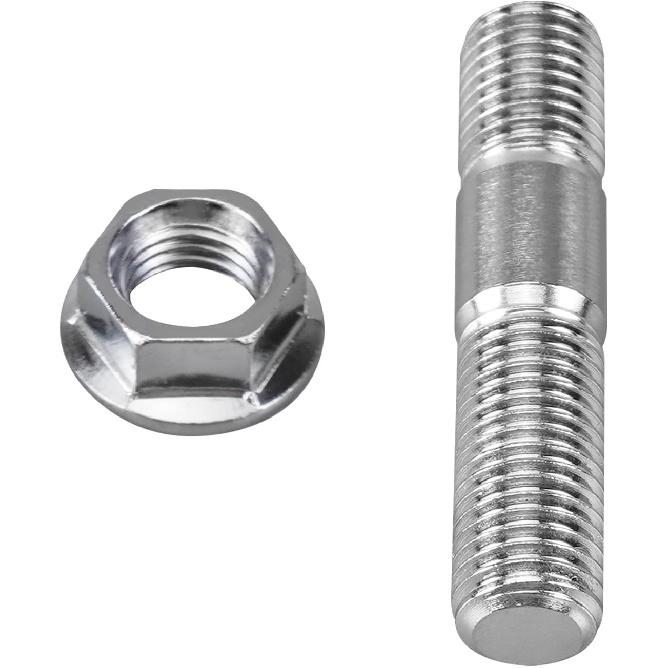 Bevinsee 12 Pairs Exhaust Manifold Stud Nuts Kit Compatible with Honda/Toyota/Nissan, M10-1.25x48mm Stainless Steel Studs & Nuts