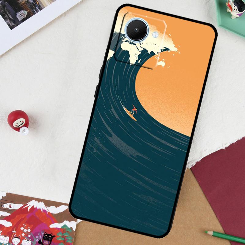 Surfing Wave For Realme 14 Pro Plus 13 10 11 12 GT 6 5 6T GT7 Pro C61 C55 C53 C51 C21Y C25S C67 C75 Case