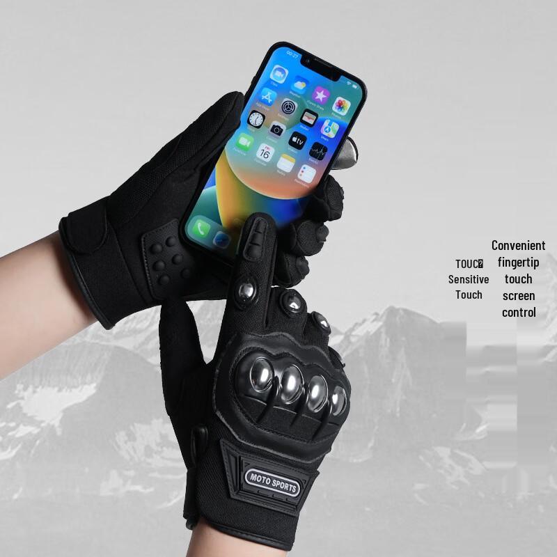 TLXT Full-Finger Anti-Slip Motorcycle Riding Gloves with Touchscreen Support