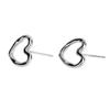 Ear Studs Hollow Heart Shape Exquisite Fashionable Versatile Stud Earrings for Daily Dating Work