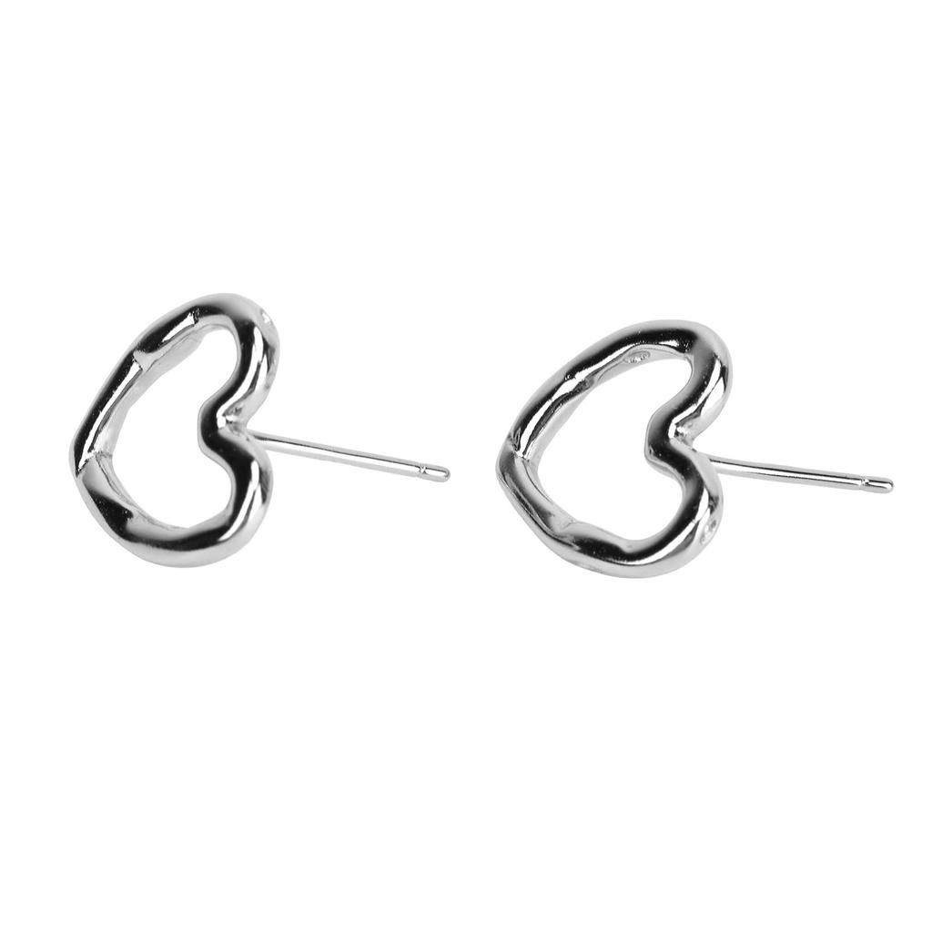 Ear Studs Hollow Heart Shape Exquisite Fashionable Versatile Stud Earrings for Daily Dating Work