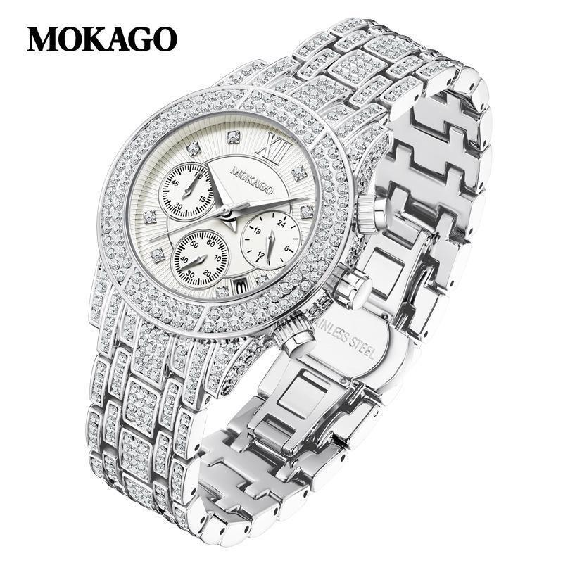 Women s Quartz Watch Luxury Women Full Diamond Dial Fashion Wristwatch Casual Ladies Chronograph Watches