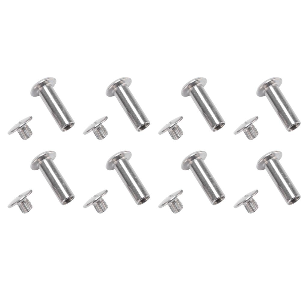 50 Sets M5 Rivet Fastener Stainless Steel Flat Round Head Rivets and Screws for Leather Crafts