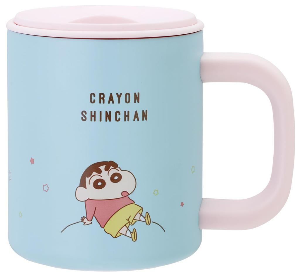 Skater Crayon Stainless Steel Mug with Vacuum Double 330ml Shin-chan STMG4N-A Lid, Insulated, Walled,