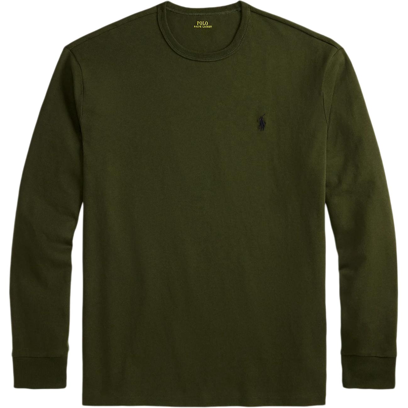 

Polo Ralph Lauren Классический крой Хлопковое джерси Футболка с длинным рукавом Мужские топы Оливково-зеленый 710970697-004 S