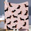 Funny Dachshund Pattern Blankets Warm Cozy Sofa Throw Blanket Cute Pet Dog Lover Room Decor Bed Nap Bedspread Blanket New
