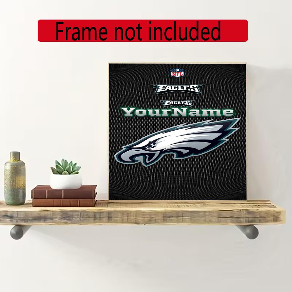 Philadelphia Eagles Personalized Text Diamond Painting Round Diamond Mosaic Rhinestones Diamond Embroidery Craft Kit Wall Decor Without Frame