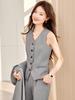 Sleeveless Business Vest & Pants Set: Slimming, Flattering, Professional Attire