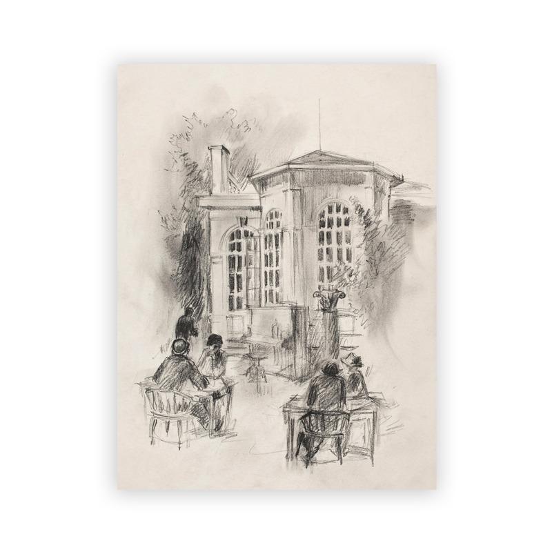 Vintage Rustic Tree Sketch Drawing Art Prints Farmhouse Country Painting Wall Art Canvas Pictures Botanical Poster Home Decor