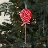 Red & White Plush Candy Christmas Balls Ornaments for Tree Decoration