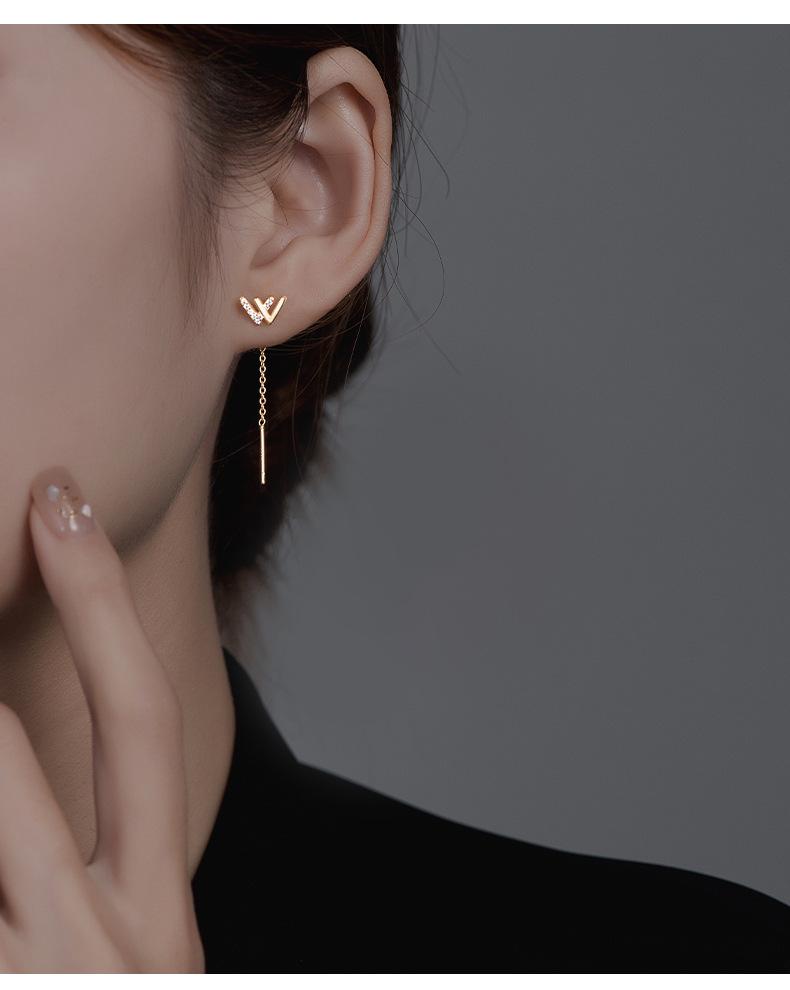 Boucles d'oreilles Banyan Tree Argent S925 'W' pour femmes - Design de niche élégant Tendance 2022