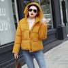 Kvinner tykt yttertøy Solid hettefrakker Vinterjakker Korte, polstret brødjakke i bomull til kvinner, frakkstativ Krageoverfrakk