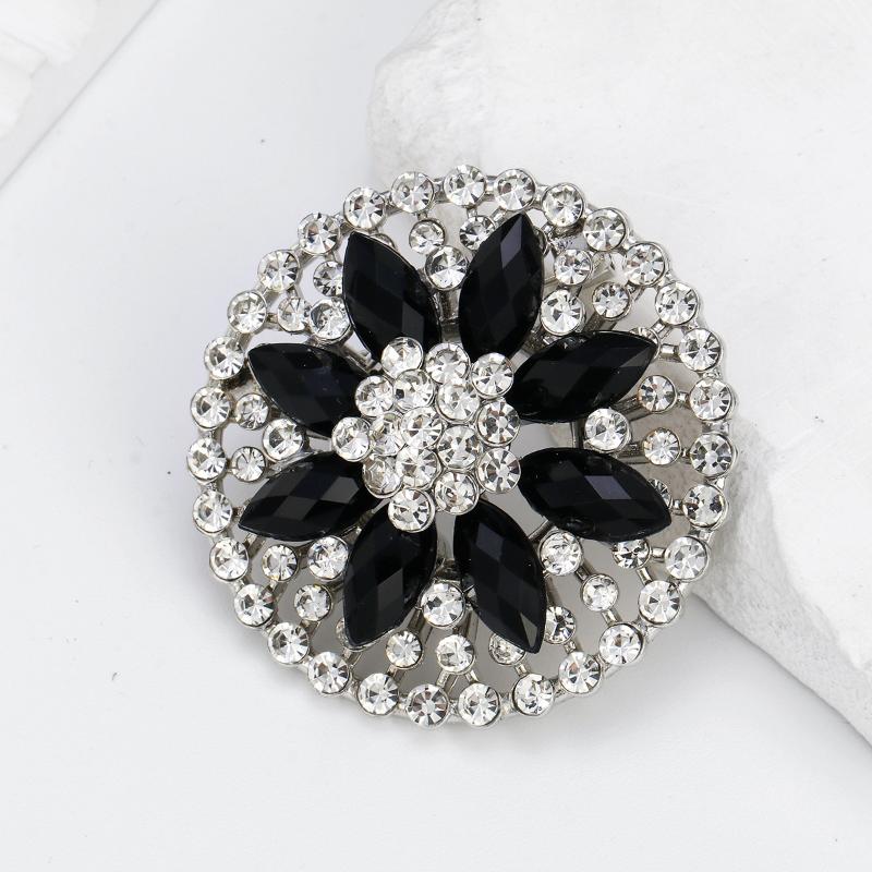 Elegant Rhinestone Flower Brooches for Women Fashion Clothing Pins Party Jewelry Accessory Gift
