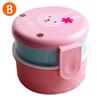 540 ml Portapranzo Animali Giapponese Doppio Strato Rotondo Mini Bento Box Scatola Portafrutta per Bambini Scatola per Snack Microonde Portapranzo per Bambini