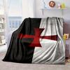 Knights Templar Symbol Blanket Flannel Blanket for Bed, Sofa, Camping, Hiking, Picnic Essentials, Gift for Family Fan Gifts